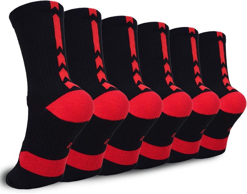 Popuid Youth Thick Basketball Socks for Boys - Cushioned Sports Compression Sock for Active Kids, Fits Ages 6-12 - Image 1